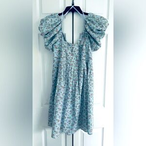 Bebop Dotted Swiss Blue Babydoll Dress L